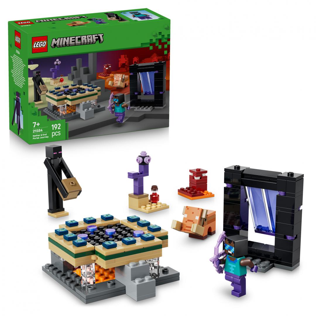 LEGO Minecraft Călătorie Portaluri Nether și End 7+ Ani