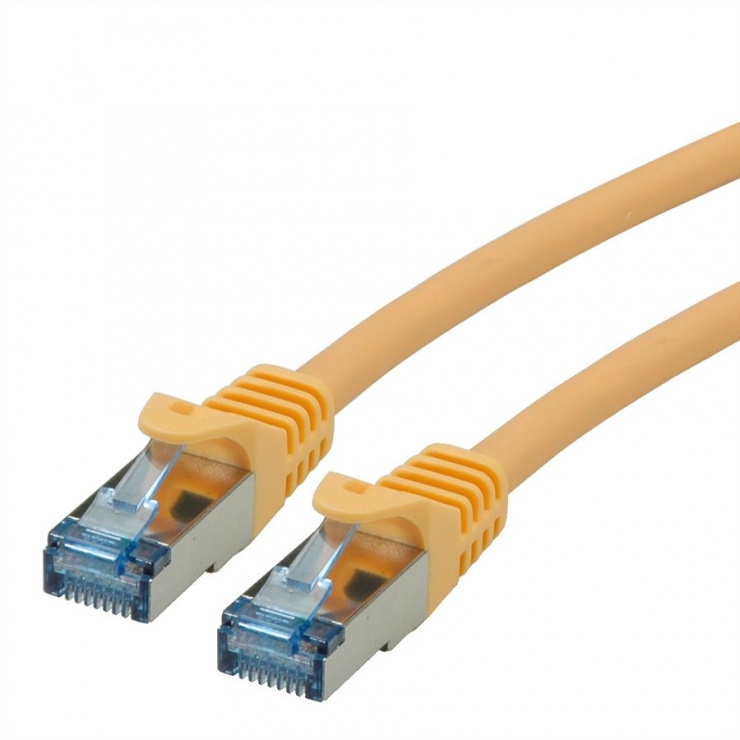 Cablu Roline S/FTP Cat.6A 0.3m Galben