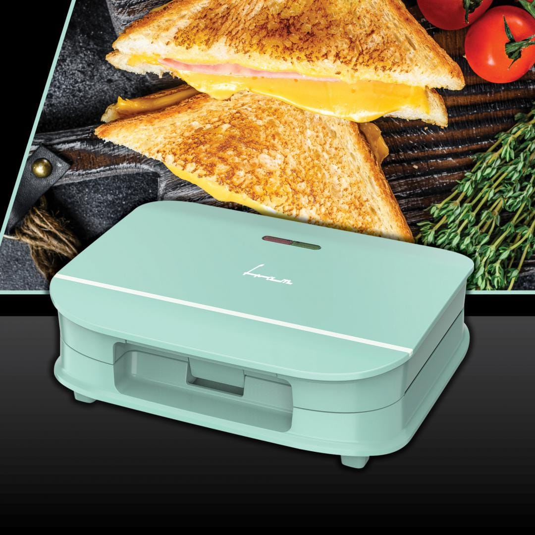 Sandwich Maker Fram FSM-700GR, 700W, Placi Antiaderente, Verde - imagine 3