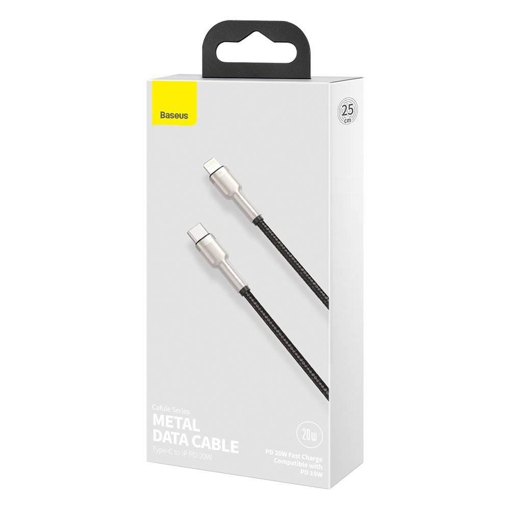Cablu Baseus Lightning USB-C 0.25m Negru - Fast Charge 20W - imagine 4