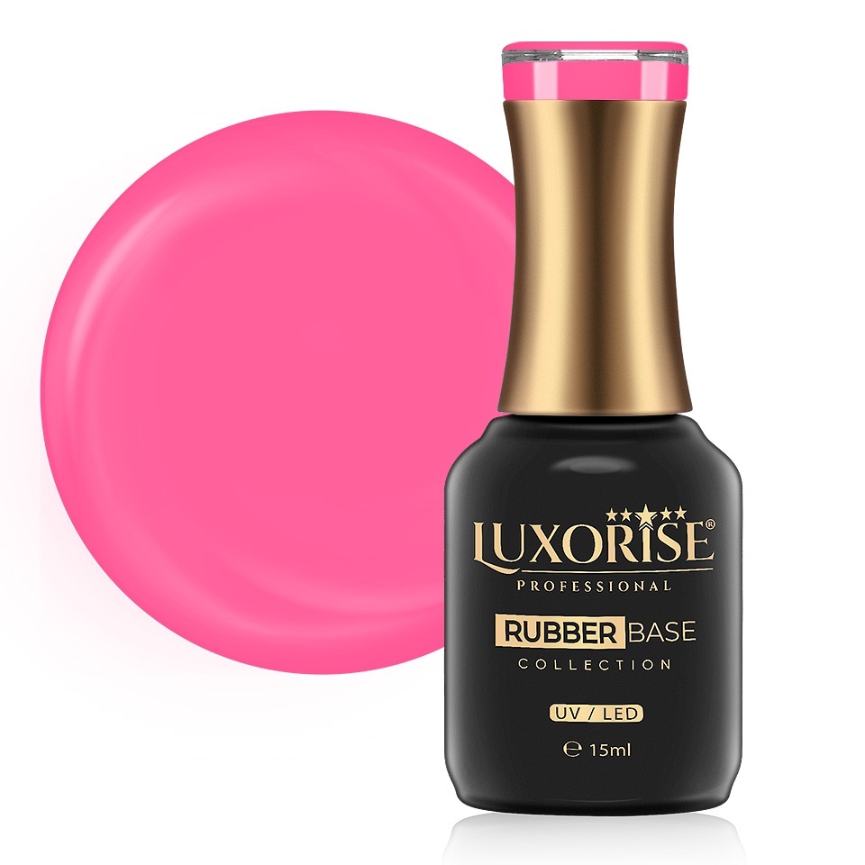 Rubber Base LUXORISE Bubblegum 15ml - Manichiură Rezistentă - imagine 2