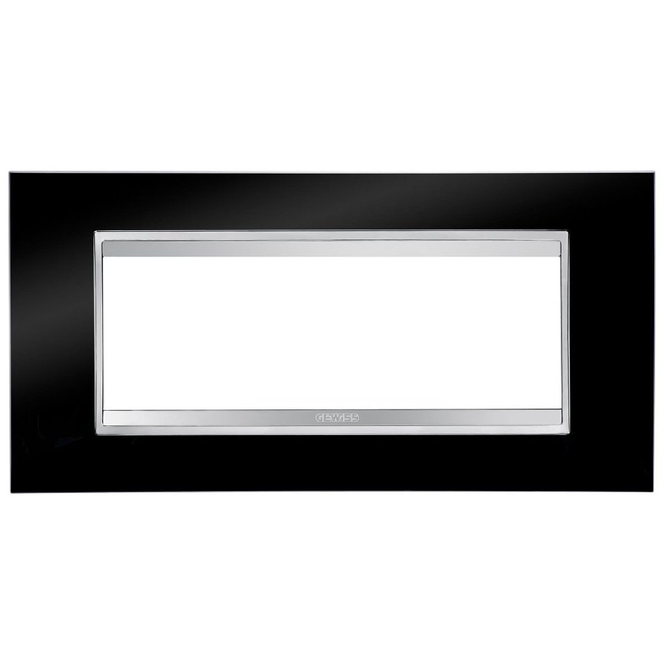Rama 6 module Gewiss Chorus Lux negru toner