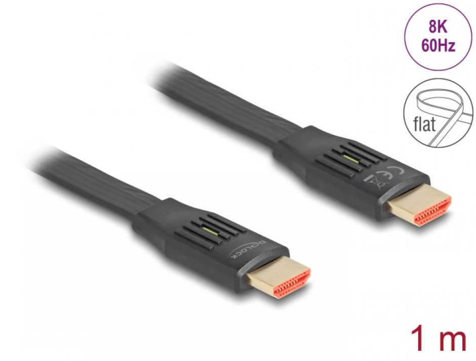 Cablu HDMI 8K Delock 1m, Flat, eARC
