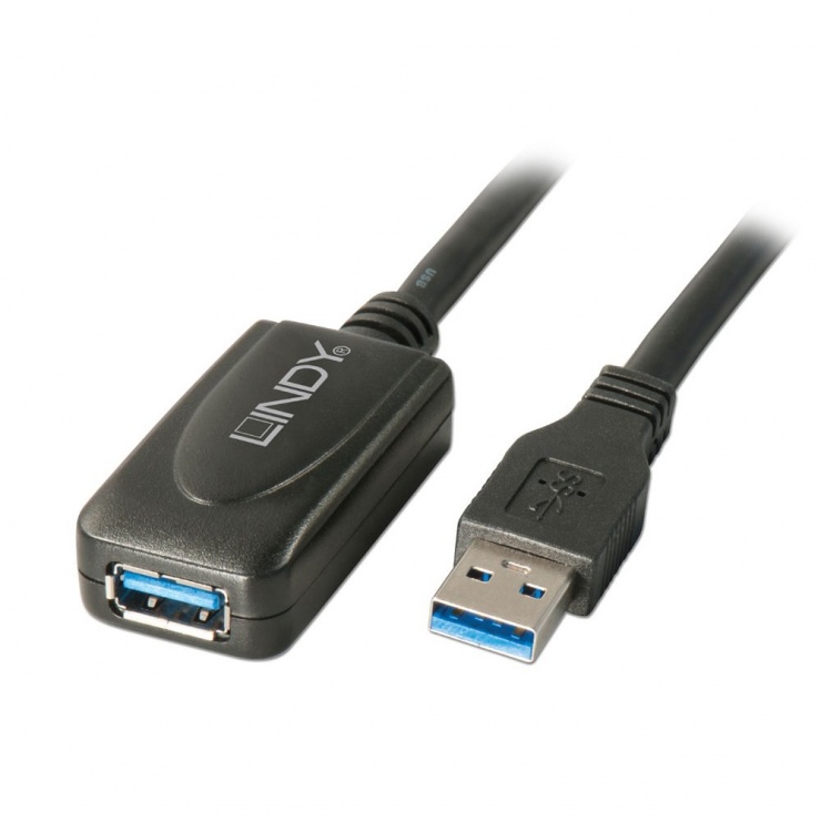 Cablu USB 3.0 Activ Lindy 5m, 5 Gbps