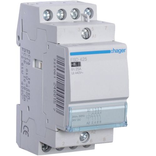 Contactor 4 poli 25A 24V Hager ESD425