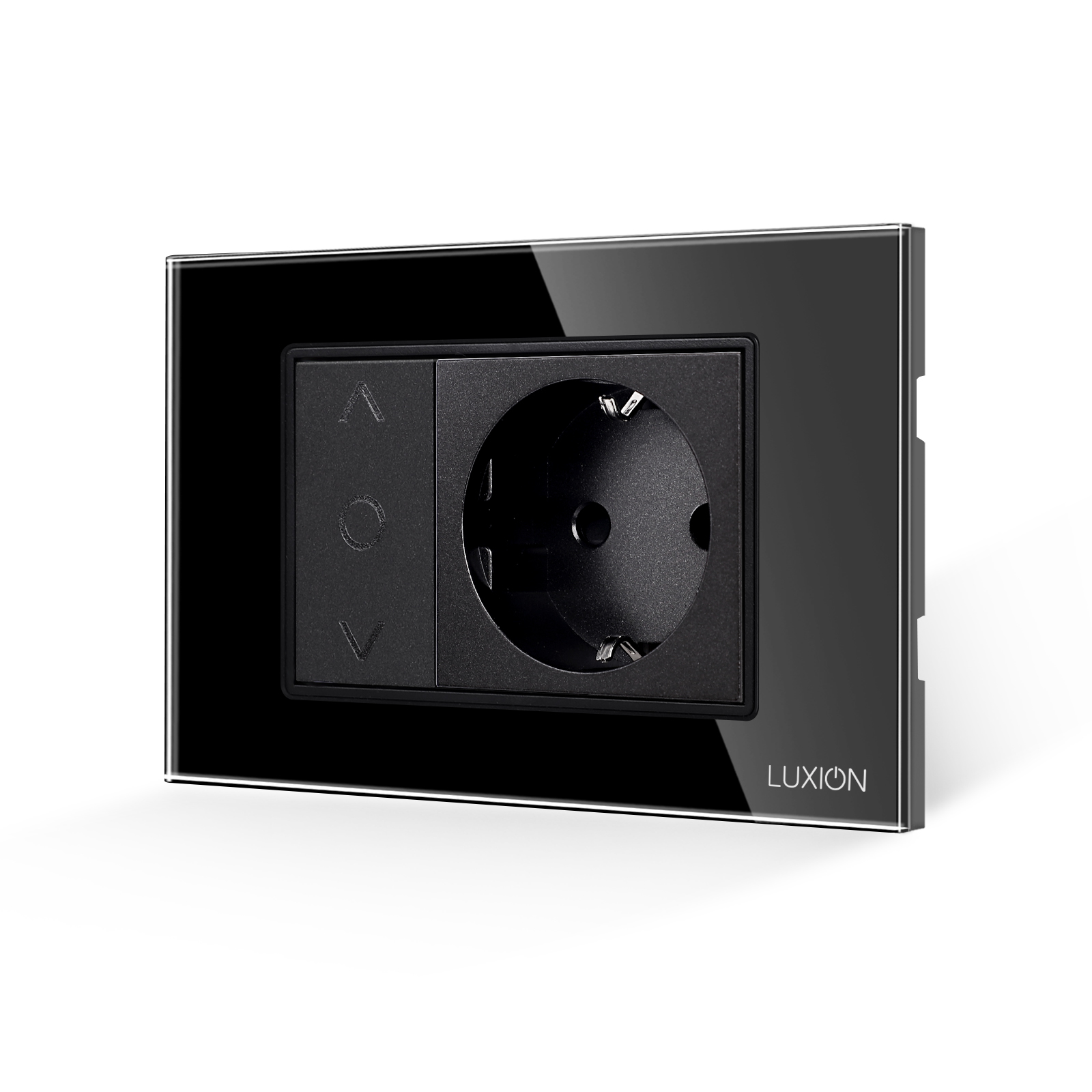 Intrerupator Jaluzele + Priza LUXION cu Rama Sticla, IP44 - imagine 5
