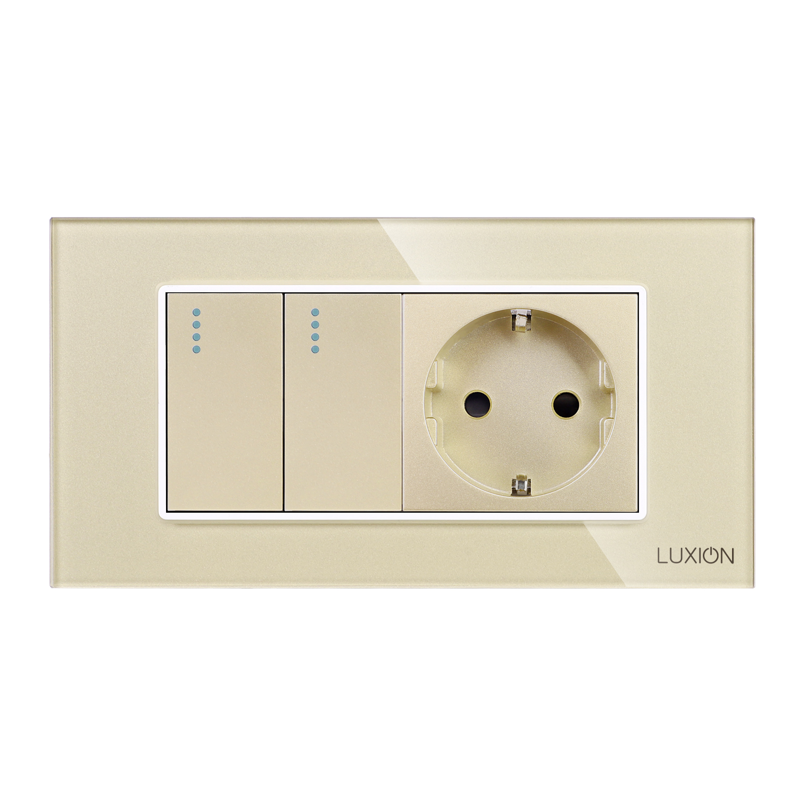 Intrerupator Dublu + Priza Sticla Luxion IP44 - imagine 10