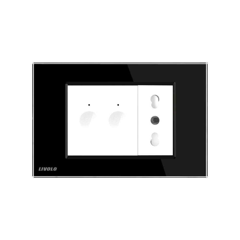 Intrerupator Dublu + Priza Livolo Sticla Italian - imagine 6