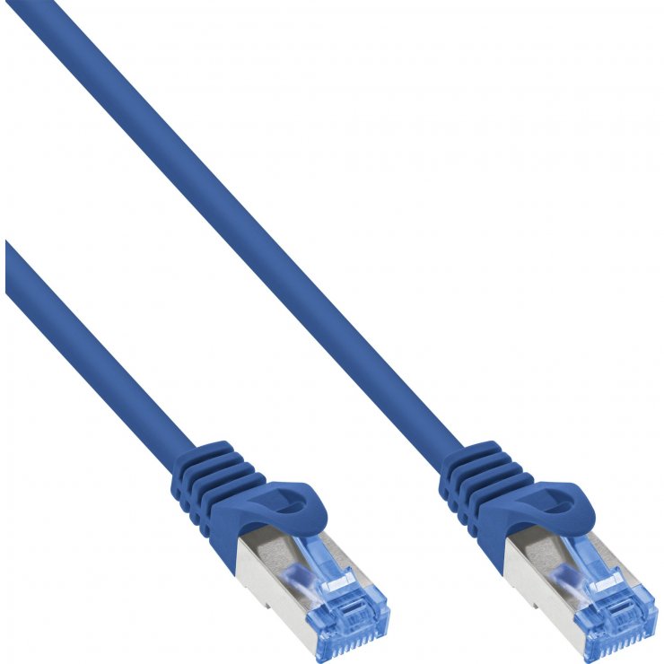 Cablu RJ45 Cat.6A InLine 0.3m, Albastru