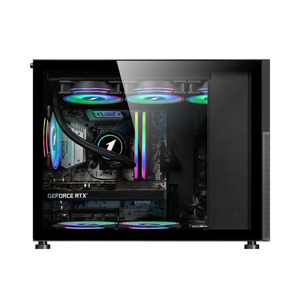Carcasa 1STPLAYER MI6-EV Mid Tower Negru - Sticla Templata - imagine 3