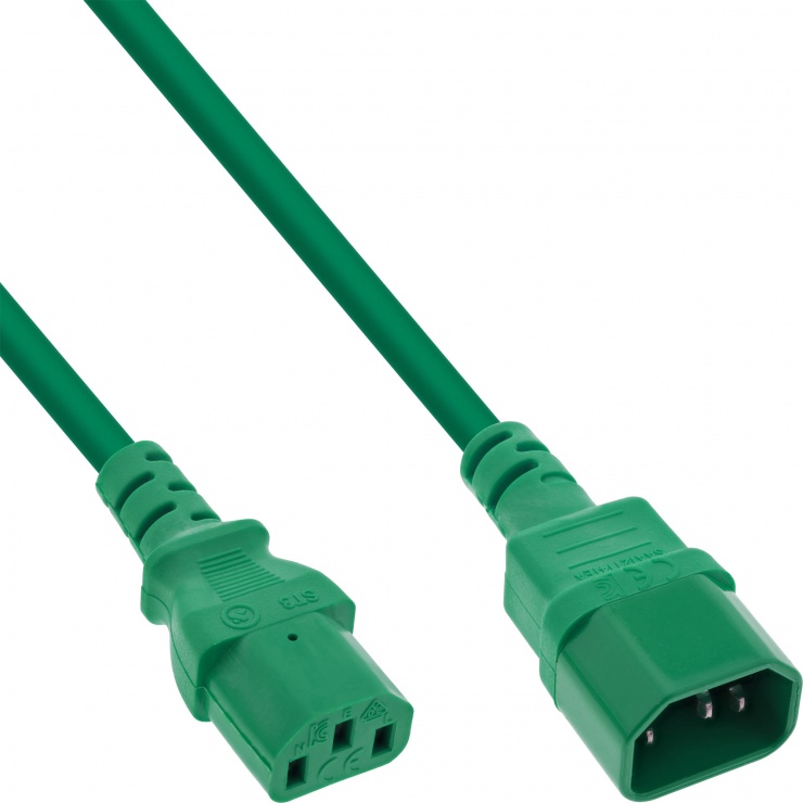 Cablu Prelungitor PC C13-C14 0.75m Verde Inline