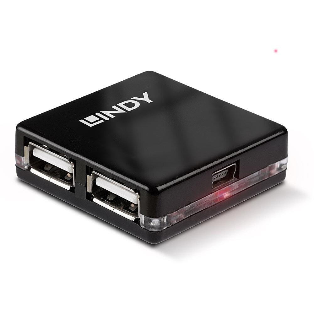 Mini Hub USB 2.0 Lindy 4 Porturi - Extindere Compactă - imagine 5