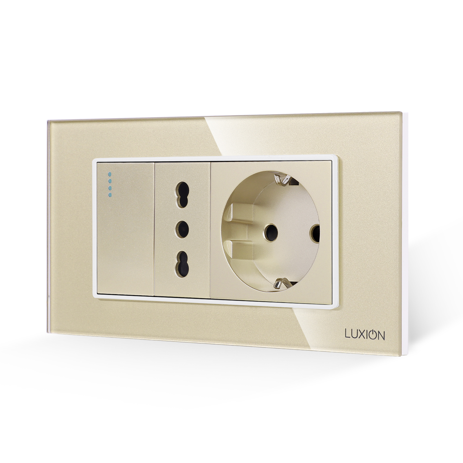 Intrerupator + Priza Ingusta + Priza Schuko LUXION 4M Sticla IP44 - imagine 9