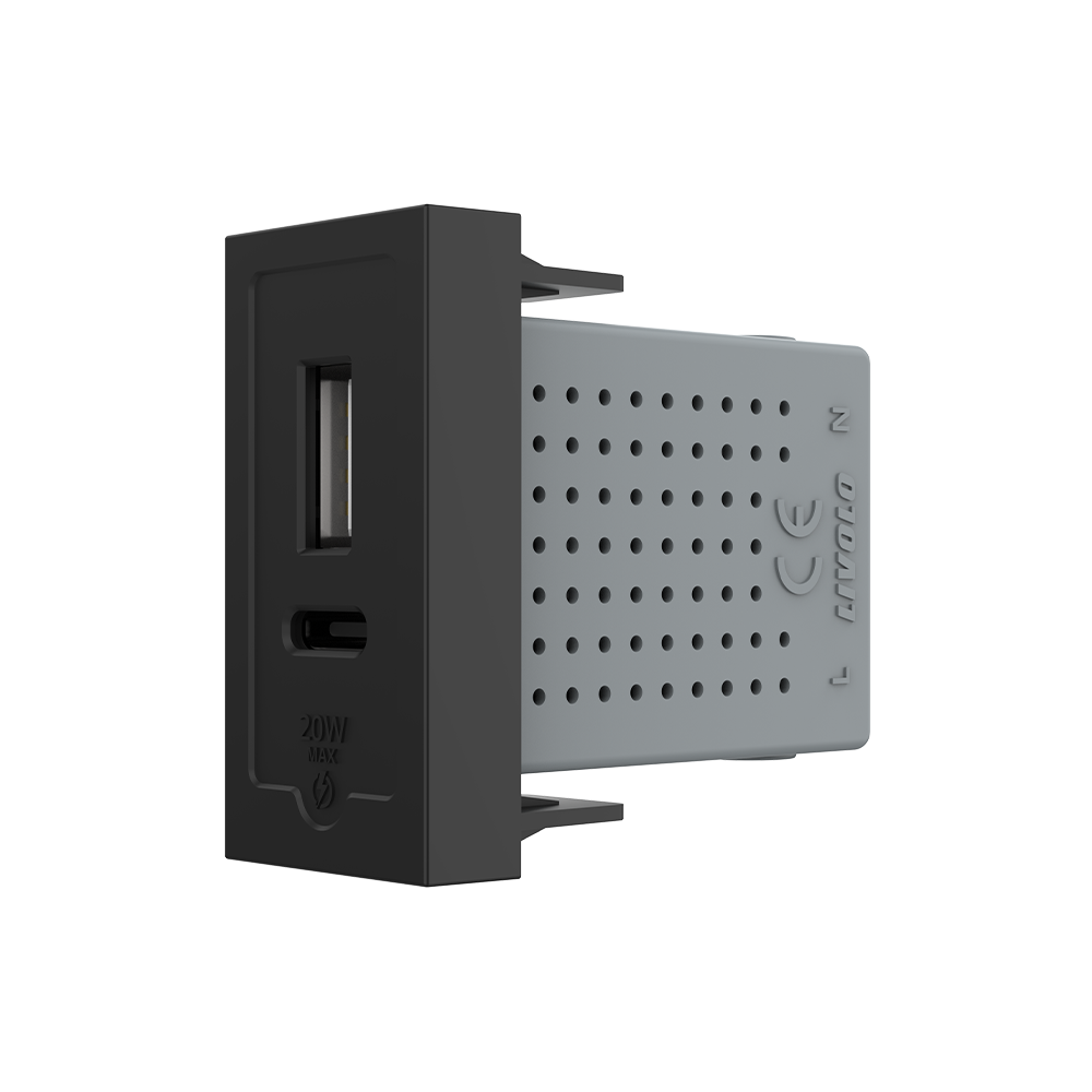 Priza USB-A + USB-C 20W LIVOLO, încărcare rapidă PD și QC - imagine 5