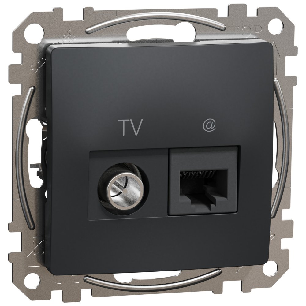 Priza TV+RJ45 Cat6 Schneider Sedna, Antracit