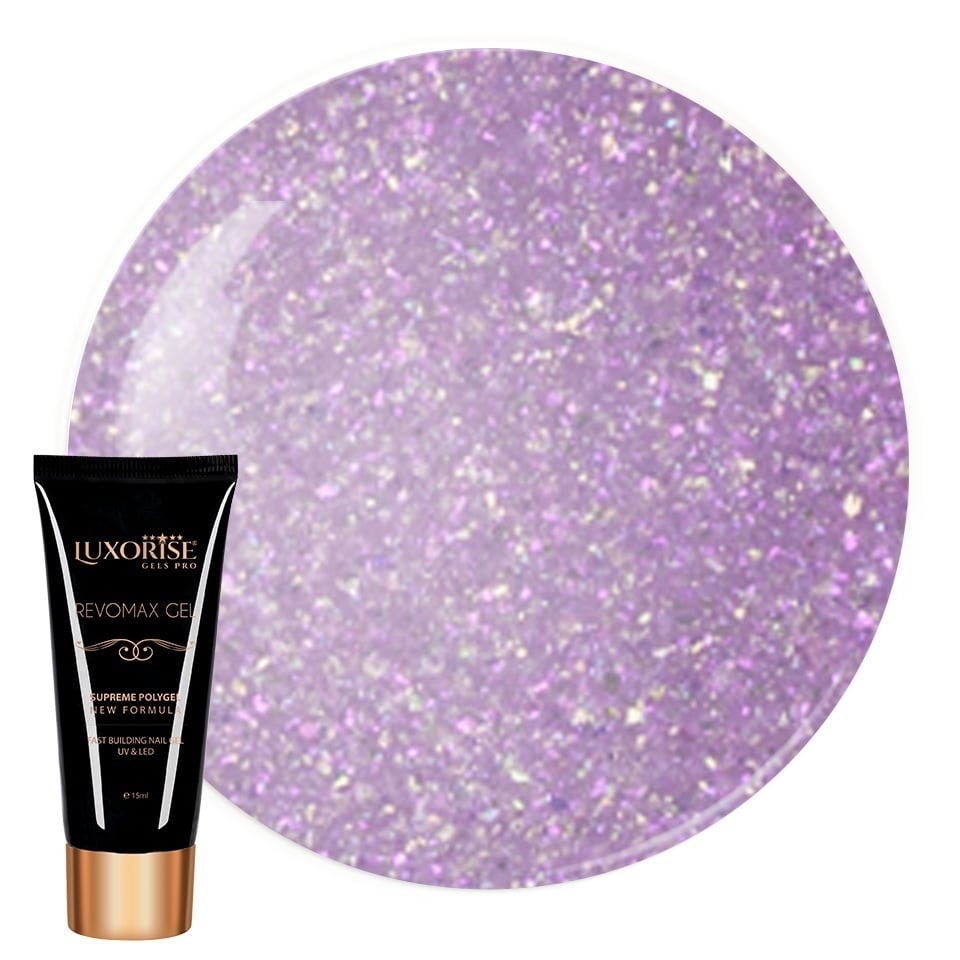 Polygel REVOMAX Luxorise Lilac Waves, 15ml