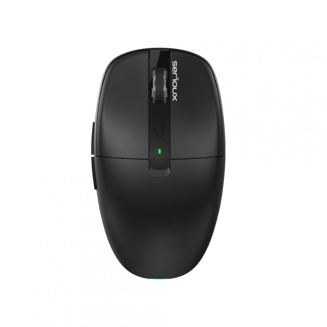 Mouse Wireless Serioux AirFlow Dual 2.4G+BT USB-C Silențios
