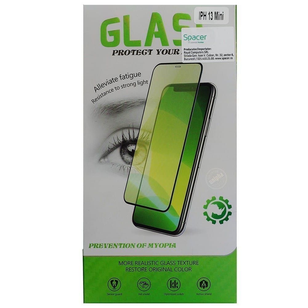 Folie Sticla Spacer iPhone 13 Mini 9H - Protectie Totala 9D - imagine 2