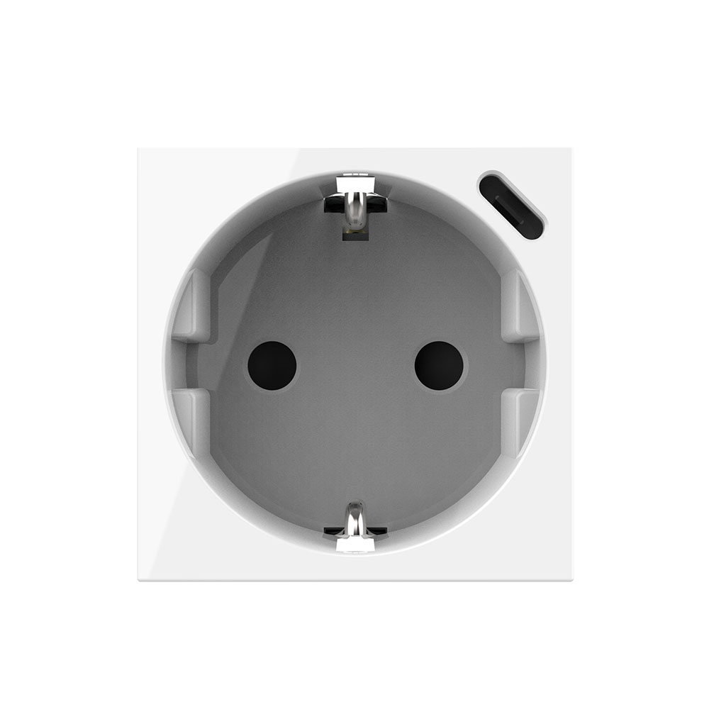 Priză Schuko + USB-C LIVOLO, Sticlă, 18W - imagine 2