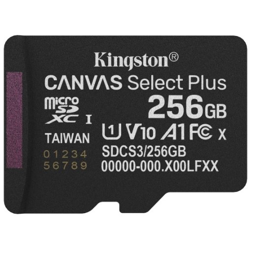 Card MicroSD Kingston 256GB, Clasa 10, 100MB/s