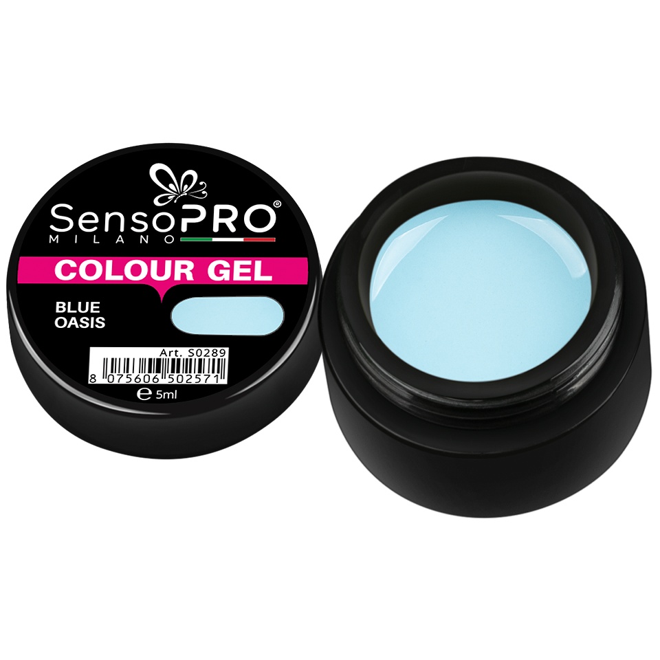 Gel UV Colorat Blue Oasis 5ml SensoPRO Milano
