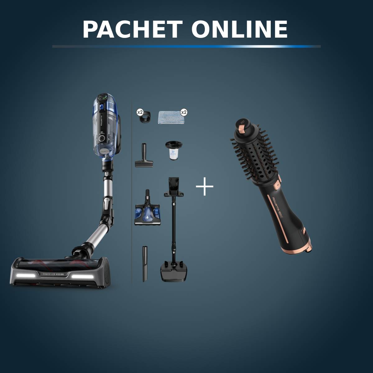 Pachet Promo Rowenta: Aspirator Fără Fir & Perie