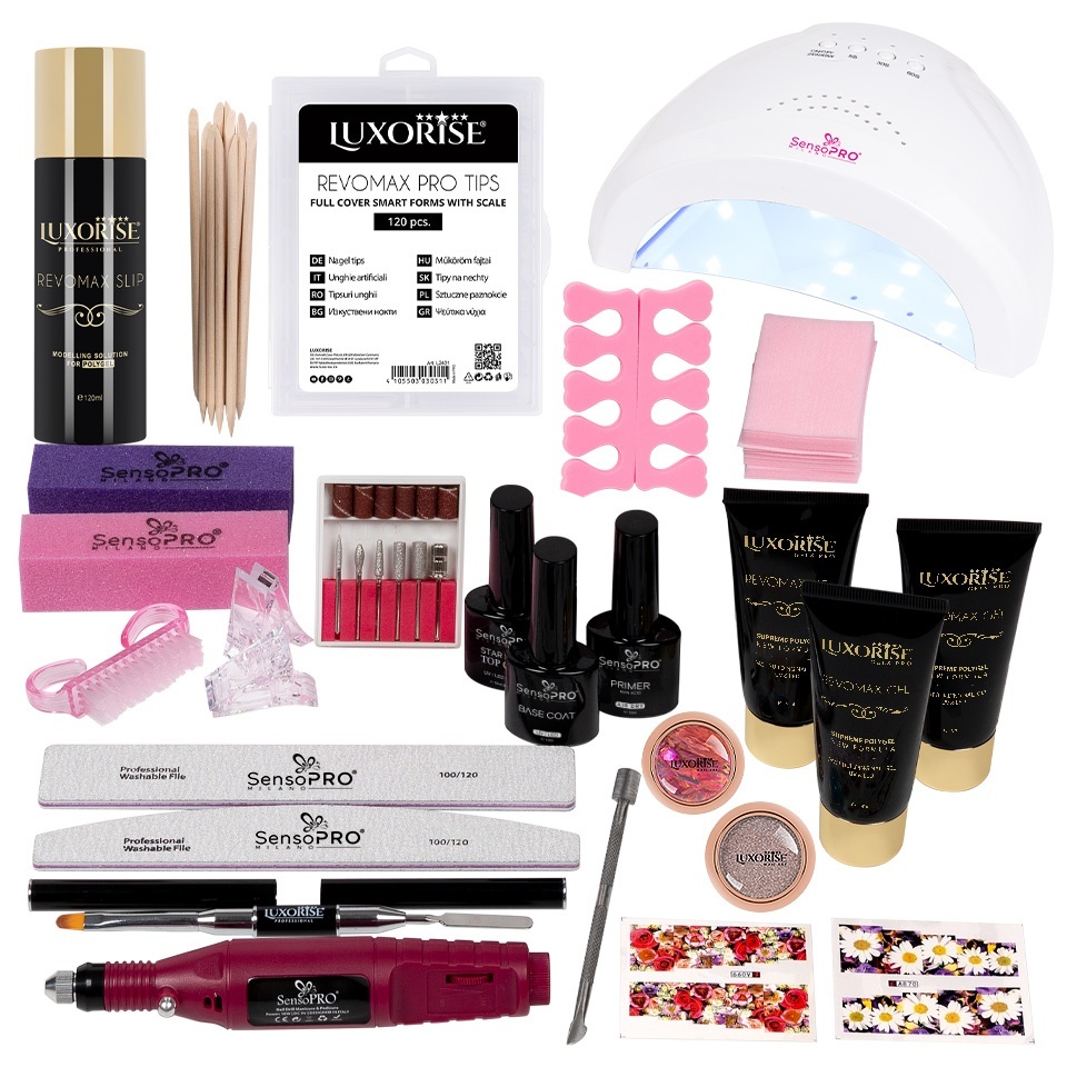 Kit PolyGel Happy Nails #08 cu Lampa si Freza - imagine 2