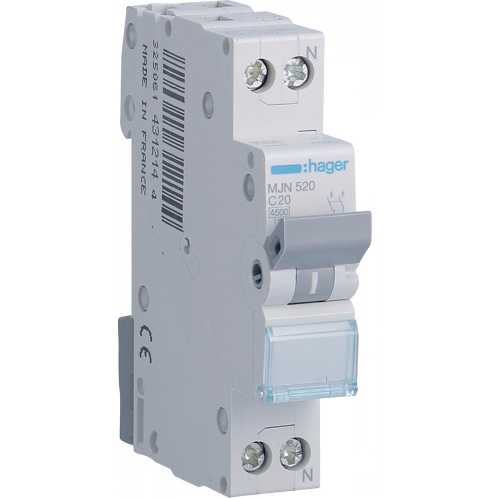 Siguranță Automată Hager 1P+N 20A Curba C