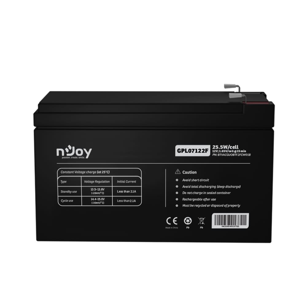 Acumulator NJOY GPL07122F 12V 22Ah VRLA - Fara Mentenanta - imagine 5