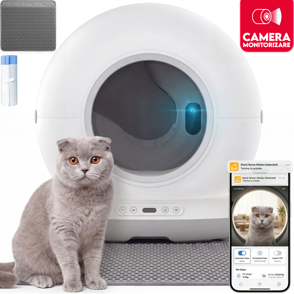 iHunt Smart Cat Litter V7 Camera | Litieră Automată Wi-Fi - imagine 2