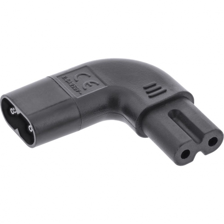 Adaptor C7-C8 90° Inline, 2.5A, Negru