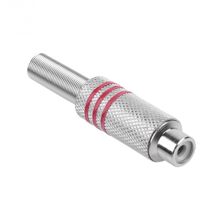 Conector RCA Mama Rosu Metalic OEM