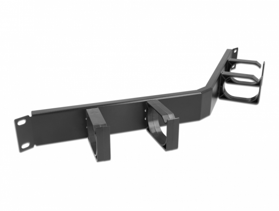 Organizator Cabluri 19" 1U 4 Inele Negru Delock