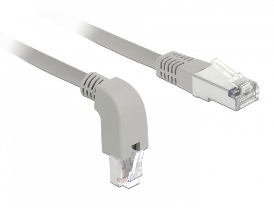 Cablu RJ45 Cat.6 S/FTP Delock 0.5m Unghi