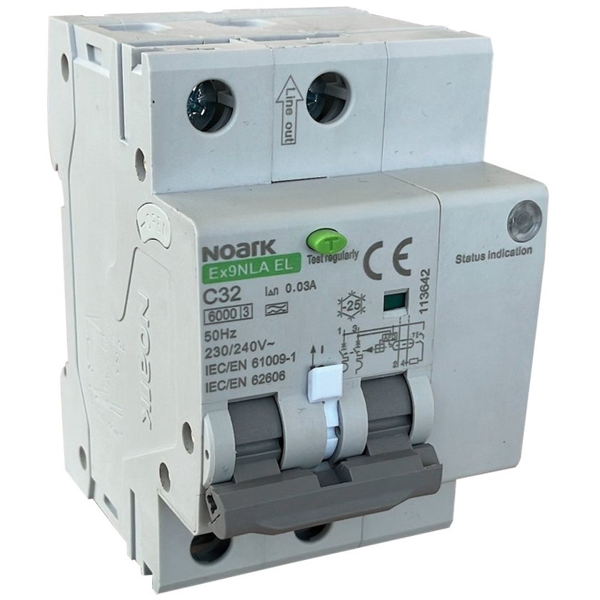 Noark AFDD+RCBO 2P 32A 30mA, detectare arc electric