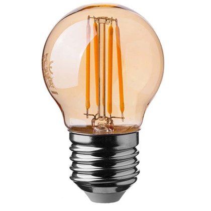 Bec LED G45 V-TAC 4W, Filament, Alb Cald