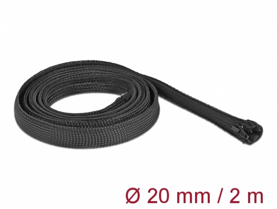 Organizator Cabluri Delock, Fermoar 2m, Negru