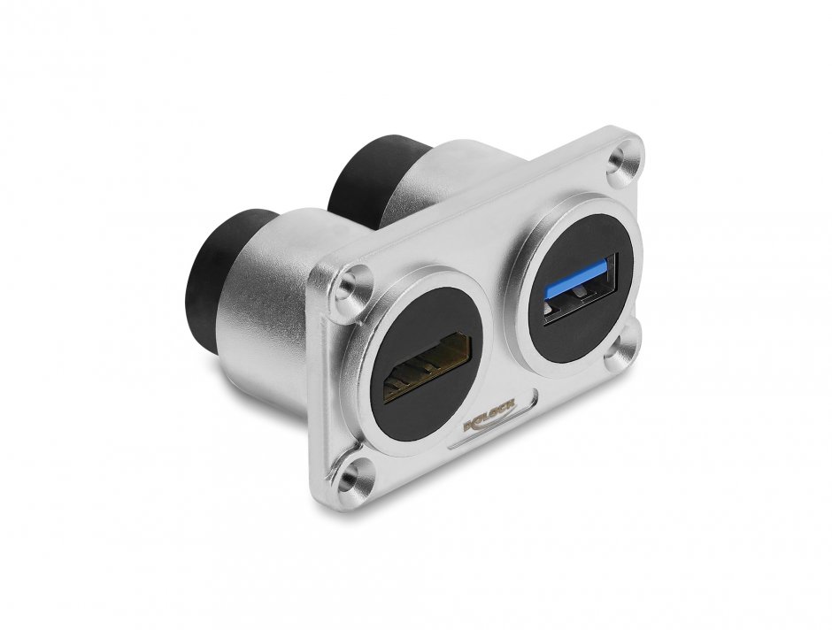 Priză montare birou Delock 91168 cu USB-A și HDMI 4K