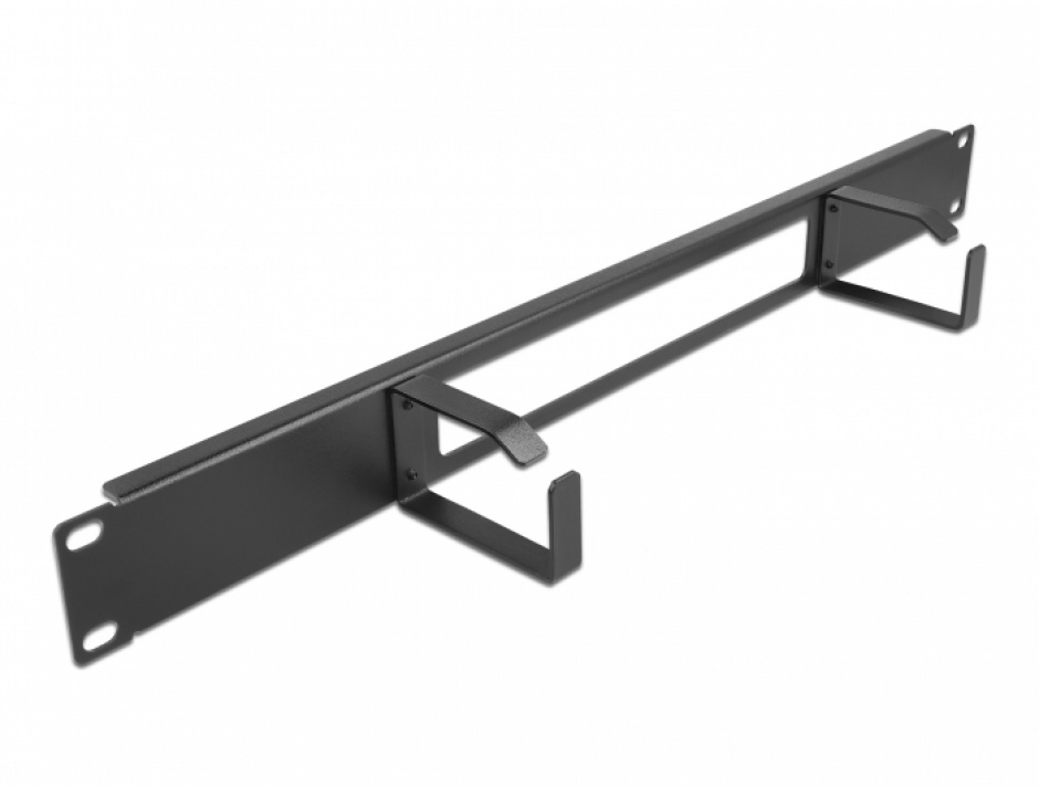 Organizator Cabluri 1U Delock Negru, 2 Inele
