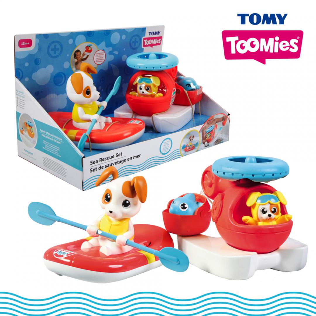 Jucarie Baie Elicopter Salvare si Barca Tomy - Distactie Aqua