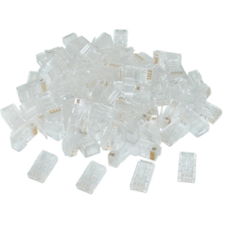 Mufă RJ-45 Cat6 Gembird, 100 bucăți, conectori aurați