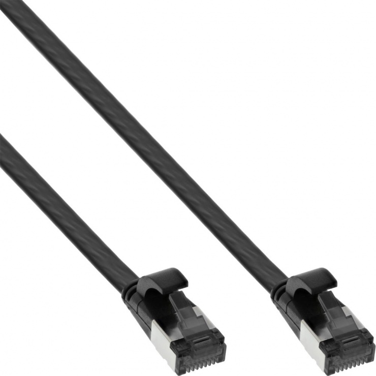 Cablu RJ45 Flat FTP Cat.8.1 2m InLine Negru