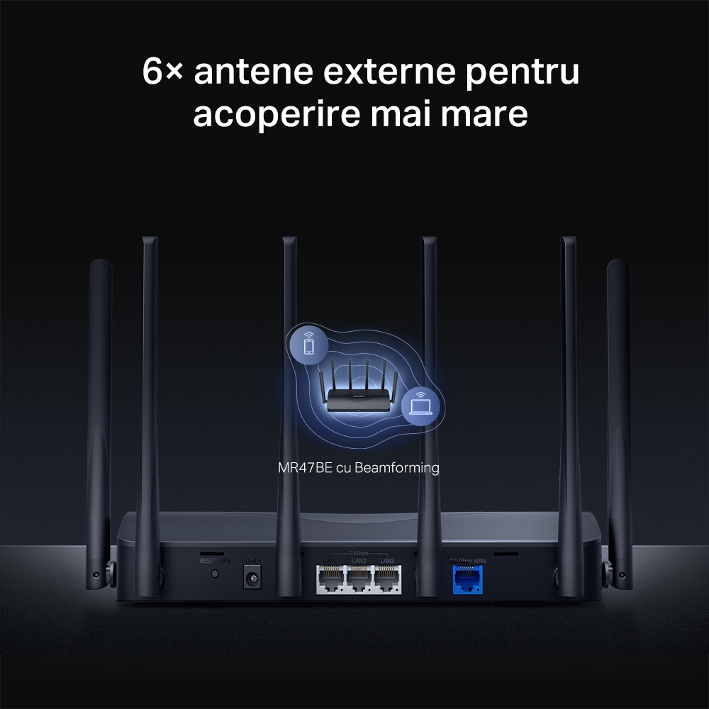 Router Wi-Fi 7 Mercusys MR47BE BE9300 Tri-Band 2.5G - imagine 7