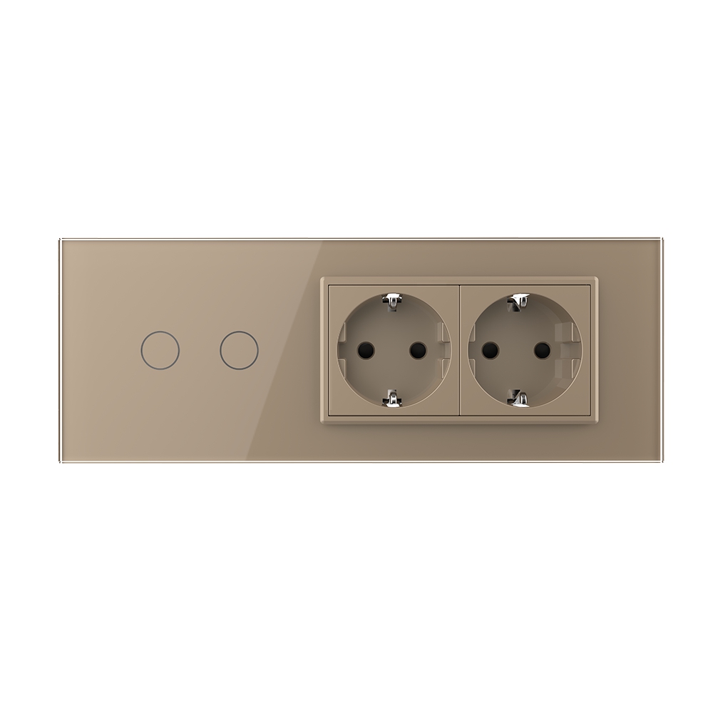 Intrerupator Dublu + 2 Prize LIVOLO, Sticla - imagine 10