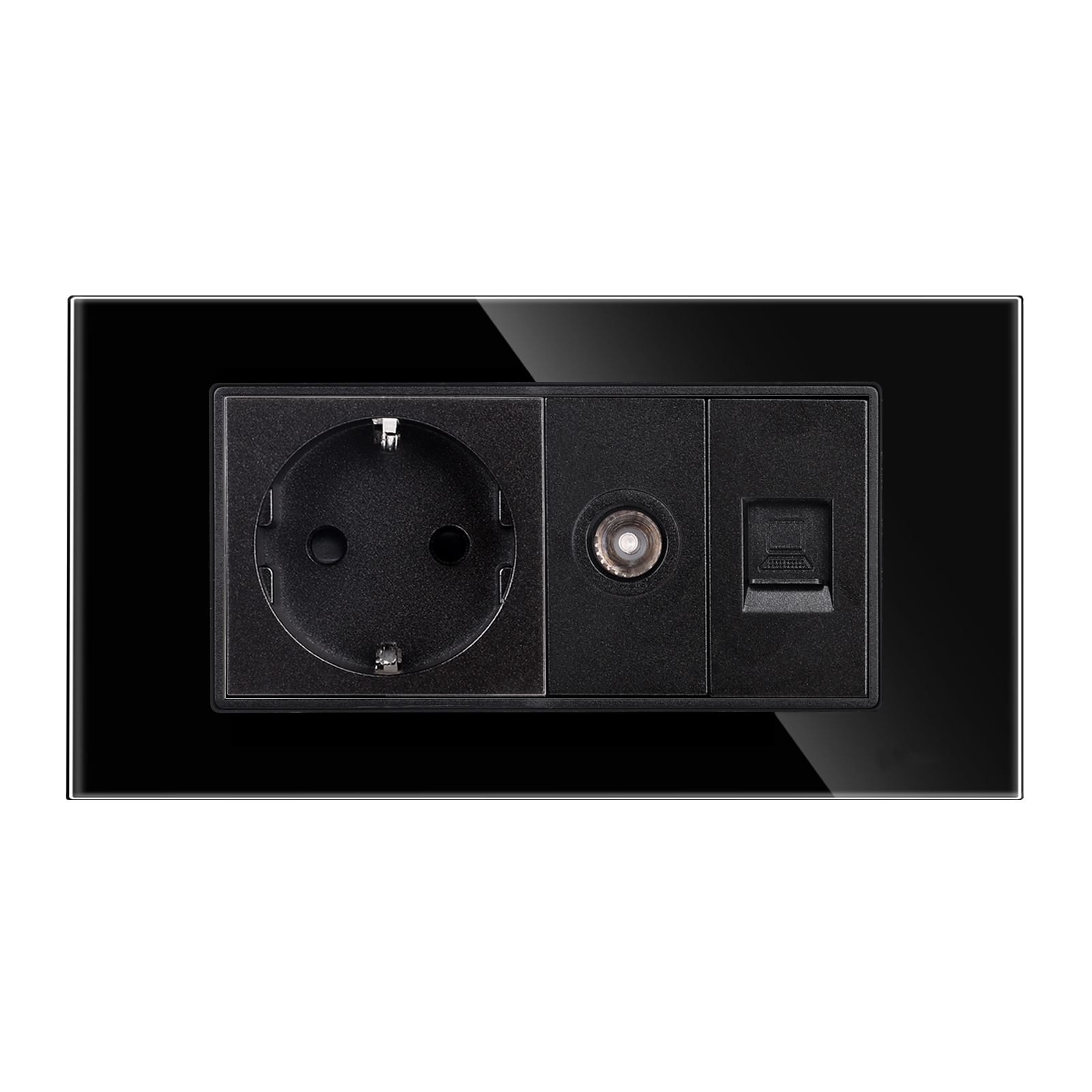 Priza Schuko + TV + Internet Luxion, Rama Sticlă - imagine 6