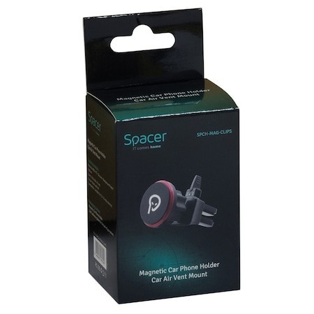 Suport Auto Magnetic Spacer SPCH-MAG-CLIPS Negru - 4 Magneti Puternici - imagine 3
