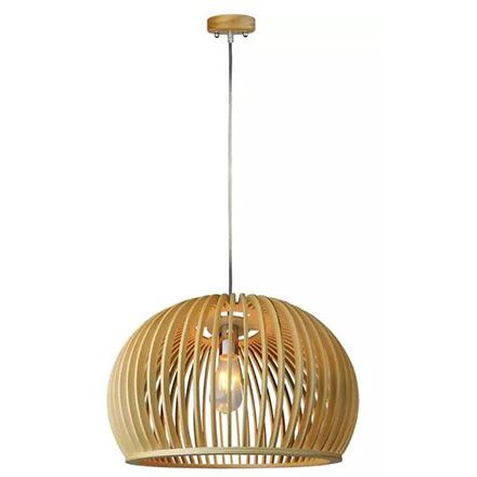 Pendul tavan lemn V-TAC E27, D45cm, Stil Modern