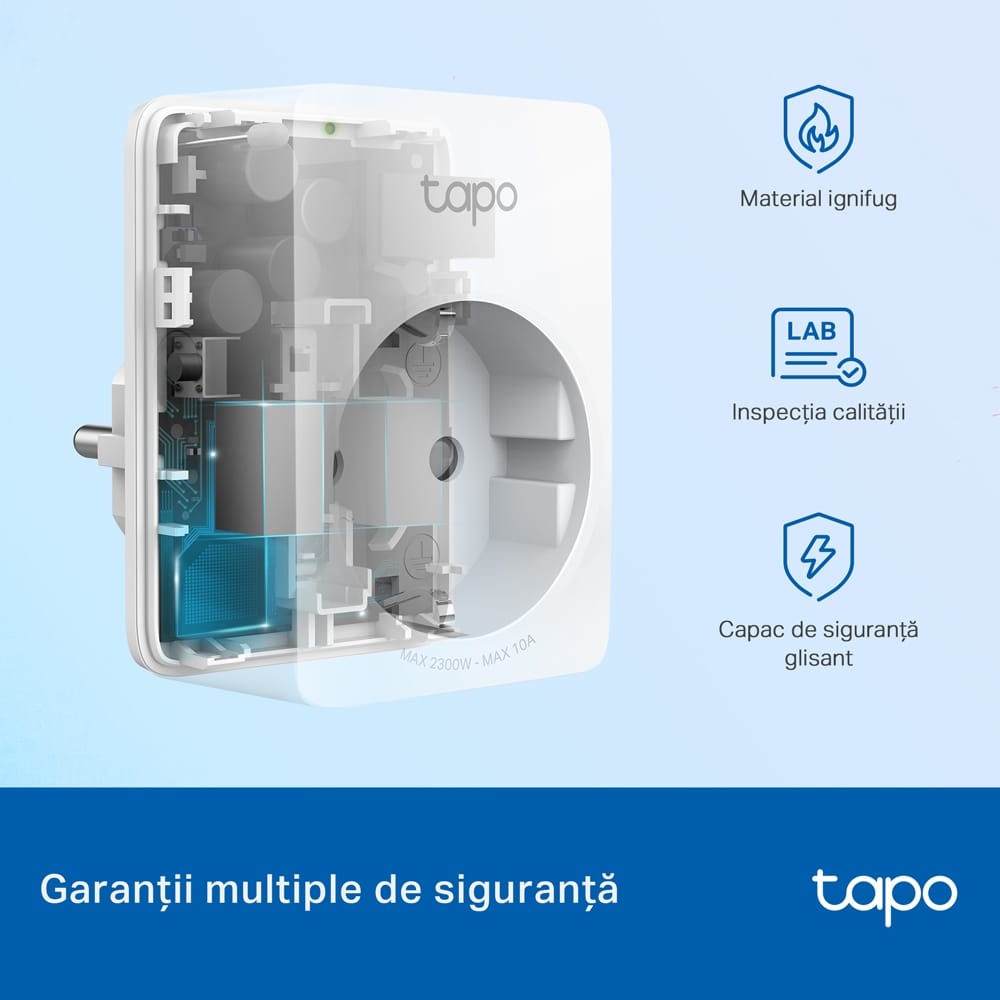 Priză Inteligentă TP-Link Tapo P100M Matter WiFi Alb - imagine 9