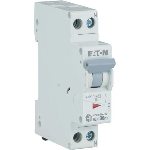Intrerupator Automat MCB Eaton 501048 Moeller HLN-B6/1N, 6A, curba B, 1P+N, 4.5 kA, 1 Modul