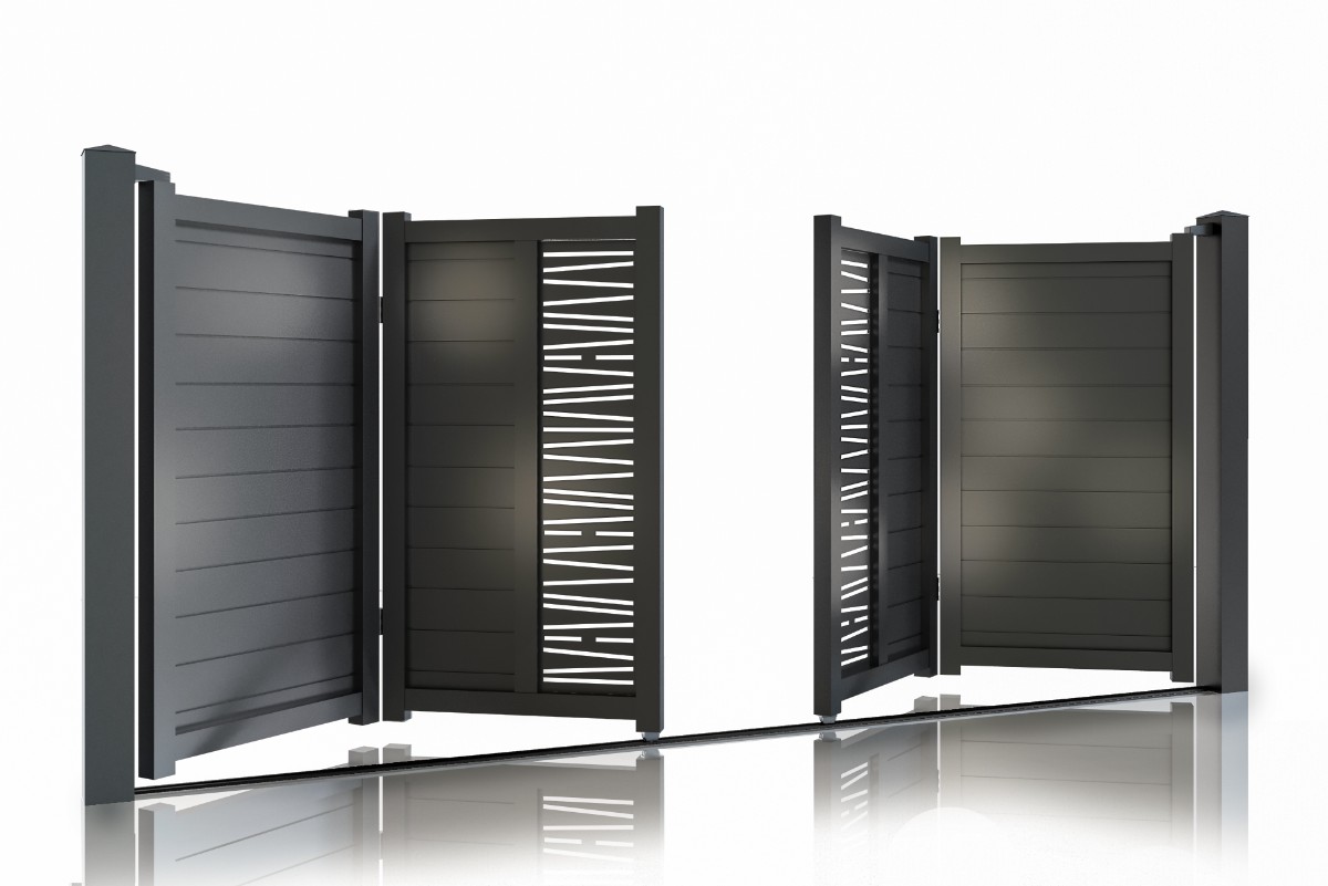 Poartă Bi-Fold Virtuoso Poseidon 4000x1800mm, Gri Antracit